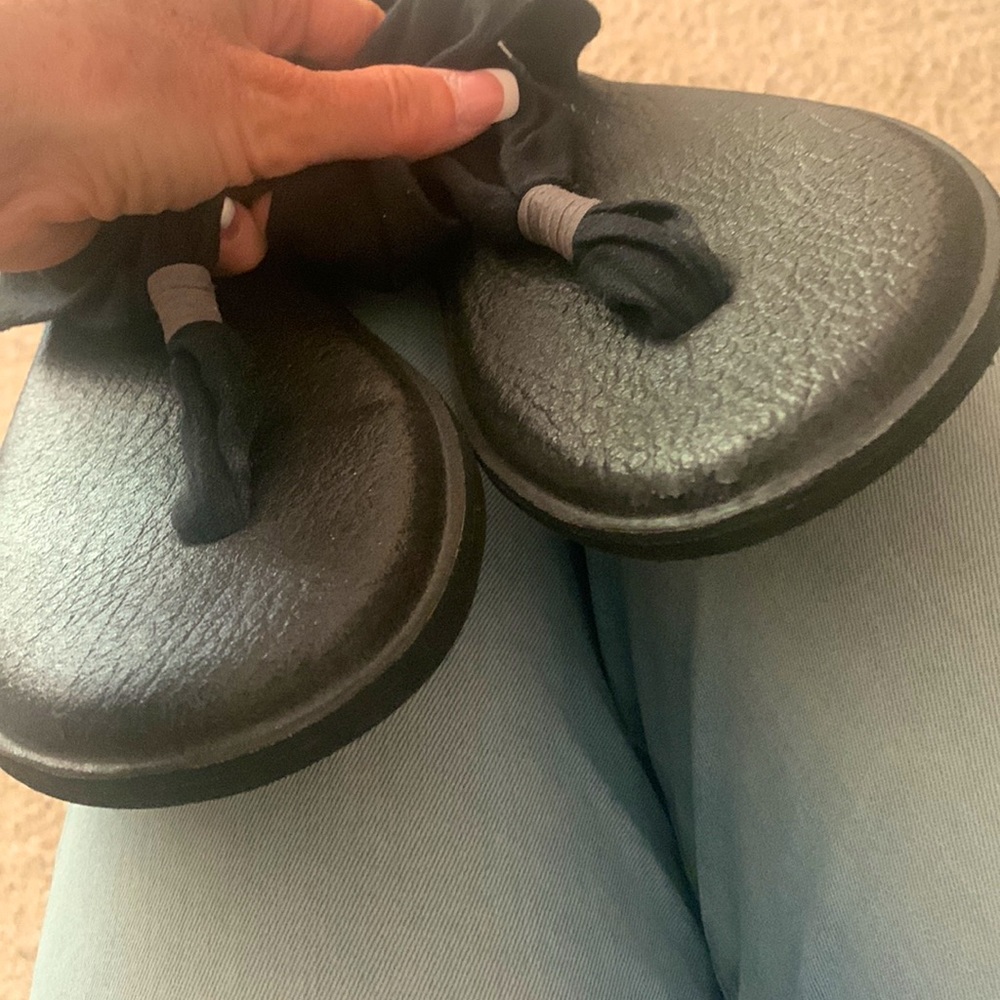 SANUK😎Sling 2 Yoga Mat Black SANDALS Women’s Size 10🖤 - Picture 9 of 9
